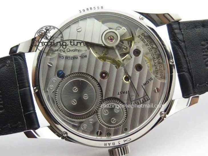 MIROTIME 0127 Effortless Portuguese IW544404 SS White Dial On Black Leather Strap A 7257